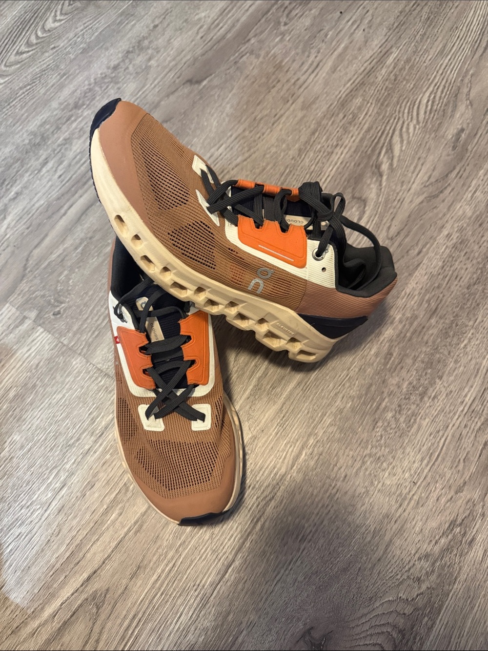 On Running Women's Athletic Sneakers - Brown, Orange & Black